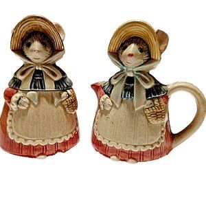 OtaGirl Mouse Creamer and Sugar Bowl Porcelain Vintage
